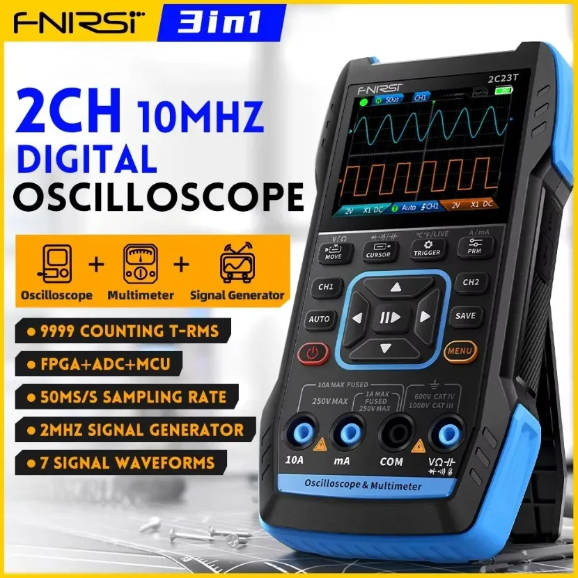 Fnirsi Digital Oscilloscope Handheld - FNIRSI 2C23T Handheld Digital Oscilloscope Multimeter