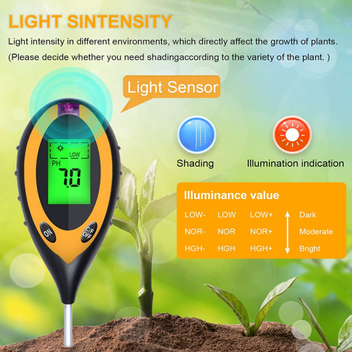 4 in 1 PH Light Temp Moisture  - Ph Meter Digital Water Tester 评论和价格