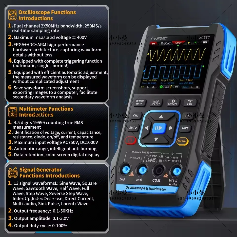 FNIRSI 2C23T10MHz, 2C53T 50MHz - Fnirsi Digital Oscilloscope Handheld 评论和价格